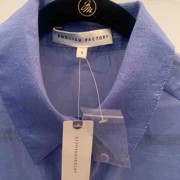 English Factory @Anthropologie.  Bluish purple sheer long sleeve tunic with belt - Picture 5 of 5